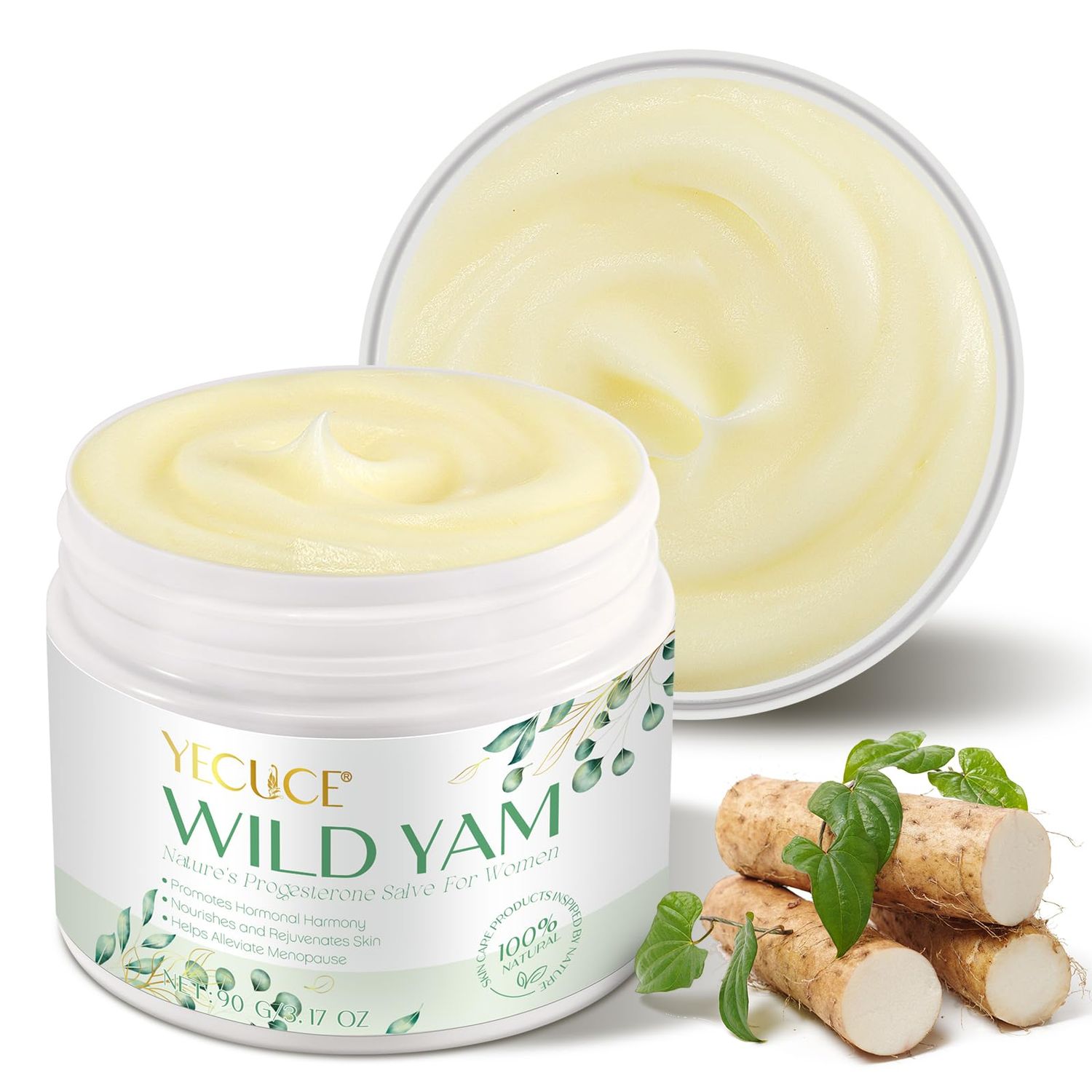 Xaarty Wild Yam Cream, Organic Wild Yam Cream, Natural Skincare Products, Alleviate Menstrual Discomfort, Rich In Vitamins, Nourish The Skin, Alleviate Menopause-Related Issues In Women, 3.17 Oz