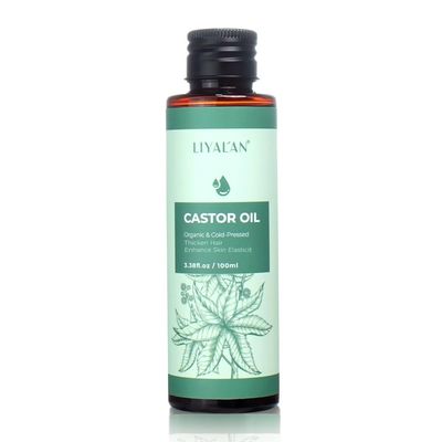 LIYALAN Natural Pure Castor oil 3.38 fl.oz Cold Pressed Unrefined for Hair repair,Face,Body Massage Carrier Oil Skin Care, Damaged Hair,Nourish Hair &amp; Scalp Smooth Skin