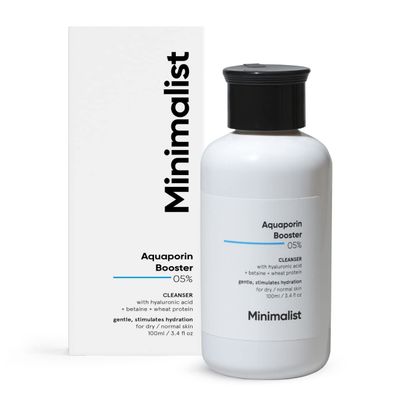 Minimalist Face Wash for Dry Skin with Hyaluronic Acid | 5% Aquaporin Booster Gently Cleanses &amp; Hydrates Skin | For Women &amp; Men | 3.4 Fl Oz / 100 ml