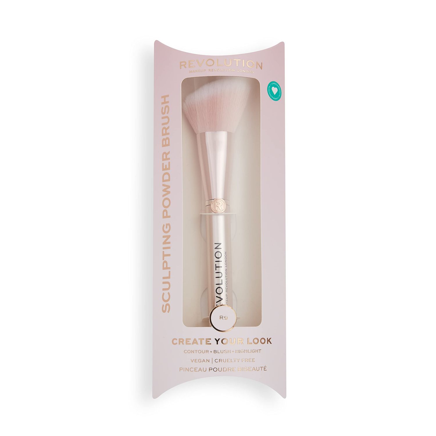 Makeup Revolution Create Angled Foundation Brush, Makeup Brush For Liquid &amp; Cream Foundation, Streak Free Application, Vegan &amp; Cruelty-Free, R8