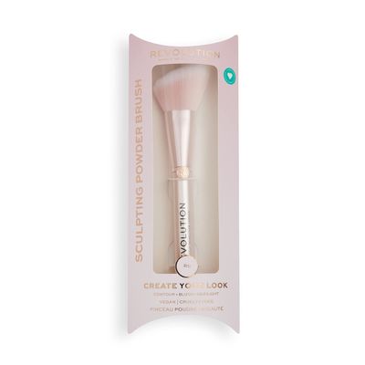 Makeup Revolution Create Angled Foundation Brush, Makeup Brush For Liquid &amp; Cream Foundation, Streak Free Application, Vegan &amp; Cruelty-Free, R8