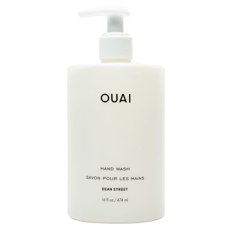 OUAI Hand Wash - Liquid Hand Soap with Jojoba, Avocado, &amp; Rose Hip Oil for Replenished Skin - Gentle Exfoliating Bathroom + Kitchen Hand Soap (16 Fl Oz)