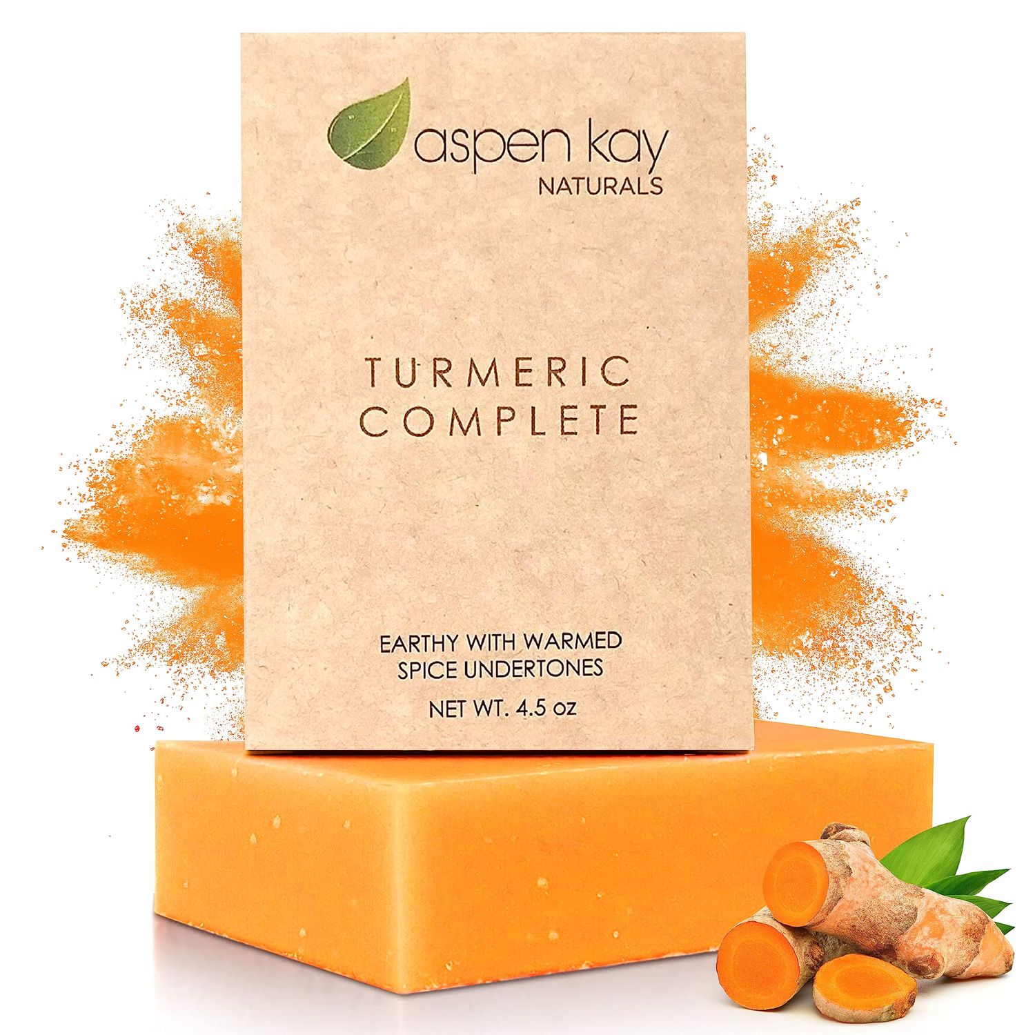 Turmeric Soap Bar for Body &amp; Face - Made with Natural and Organic Ingredients. Gentle Soap - For All Skin Types - Made in USA 4.5oz Bar