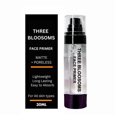 Three Bloosoms Makeup Face Primer | Long Lasting, Anti-wrinkle, Waterproof, Easy to Absorb | gripping primer, Grips Your Makeup upto 24 hours | Moisturizing, Anti-Wrinkle, Pore-refiner