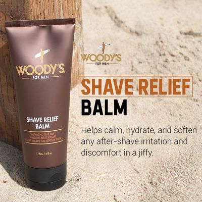 Woody's Shave Relief Balm, Soothing Treatment Calms &amp; Heals Post-Shave Skin, 6 Oz