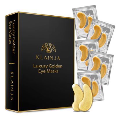 Klainja Under Eye Patches (25 Pairs) - Skin Care - Beauty Eye Mask - Eye Patches - Gift for Men - Gift for Women - Luxury Golden Eye Masks - Travel Essential - Gift Set