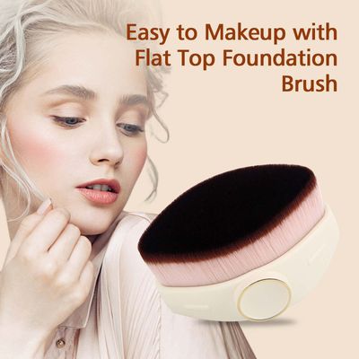 VONOVO Foundation Makeup Brush Flat Top Kabuki Face Blush Liquid Powder Foundation Brush for Blending Liquid, Cream or Flawless Powder Cosmetics Gifts for Women (White)