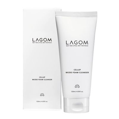 LAGOM Cellup Micro Deep Cleansing Foam, Facial Cleanser with Aqualicia Gentle Soft Herbal Facial Wash for All type of Skin, Korean Skincare, 4.05 Fl.Oz