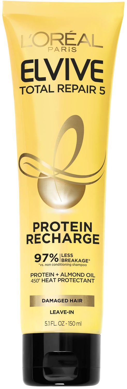 L&#39;Oreal Paris Elvive Total Repair 5 Protein Recharge Leave In Conditioner Treatment and Heat Protectant, 5.1 Ounce