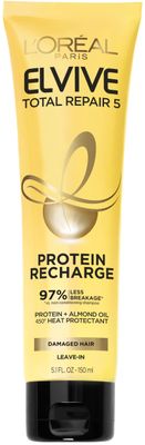 L&#39;Oreal Paris Elvive Total Repair 5 Protein Recharge Leave In Conditioner Treatment and Heat Protectant, 5.1 Ounce