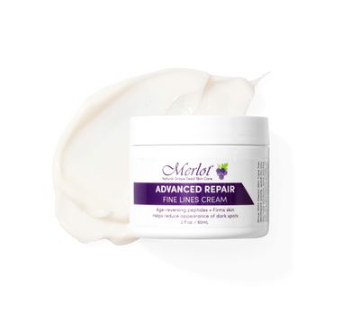 Merlot Fine Lines Eye Cream Advanced Repair with shea butter anti wrinkle peptides dark spot reducing moisture recovery for all skin types