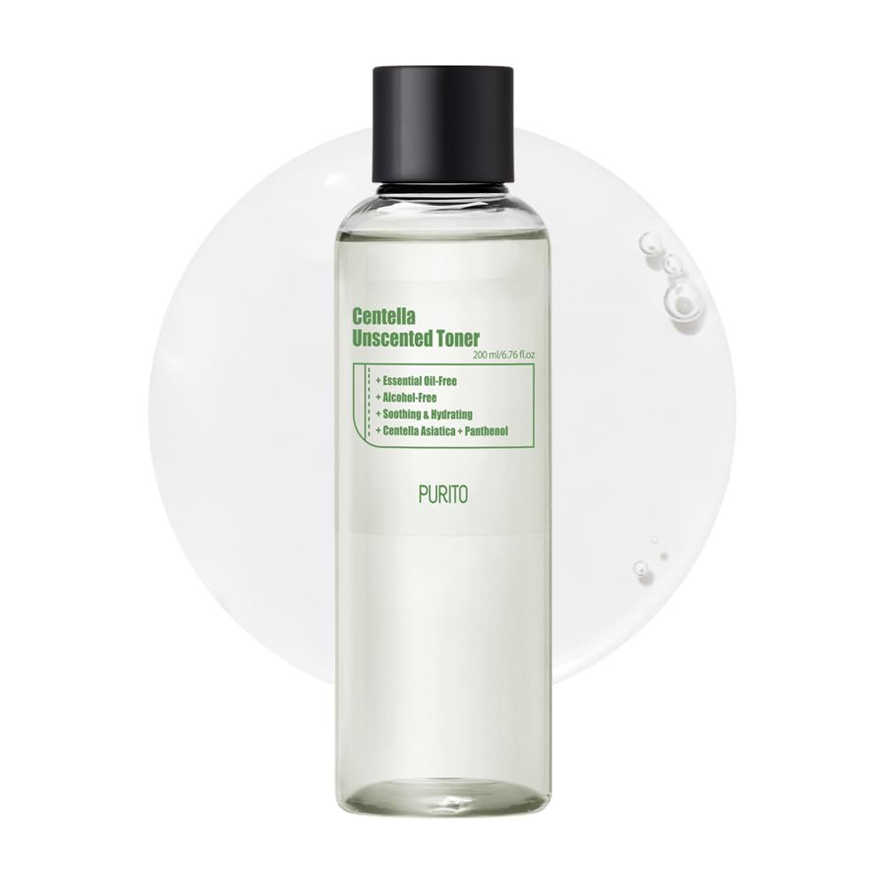 PURITO Centella Unscented Toner, 200ml 6.76 fl.oz, Korean Centella, for Sensitive Skin, Soothing, Facial Toner for face, K-Beauty, Korean Skin Care