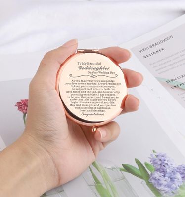 WSNANG Goddaughter On Your Wedding Day Gift from Godmother Compact Makeup Mirror Godmother to Bride Gift Pocket Mirror (to Goddaughter Mirror)