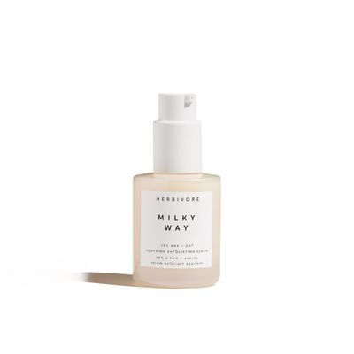 HERBIVORE Milky Way 10% AHA + Oat Soothing Exfoliating Serum - Multitasking Instant Glow Formula with Ceramides &amp; Hyaluronic Acid, Plant-based, Vegan, Cruelty-free, 30mL / 1 oz