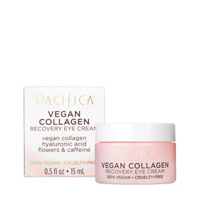 Pacifica Beauty, Vegan Collagen Overnight Recovery Eye &amp; Face Cream, Hyaluronic Acid, Caffeine, Vitamin C &amp; E, Hydrating &amp; Moisturizing Skin Care for Aging and Dry Skin, 15ml - 0.5 fl oz