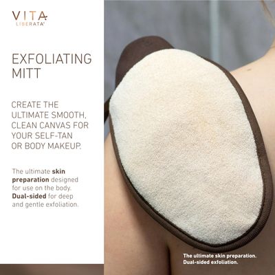Vita Liberata Dual Sided Luxury Exfoliating Mitt - 2 in 1, Exfoliates for a Smooth and Even Skin Texture, Reusable &amp; Easy to Wash, Vegan