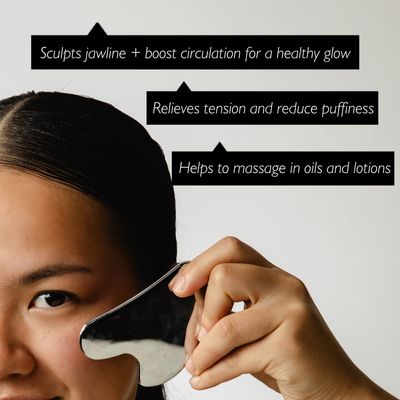 UPCIRCLE Gua Sha Facial Tool - Relieves Tension, Aids Lymphatic Drainage + Boosts Circulation for A Healthy Glow - Stainless Steel Tool