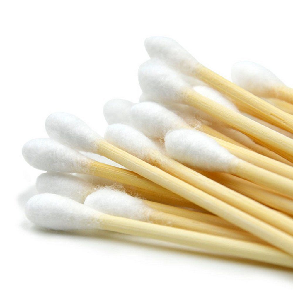 Kingzhuo 1000pcs Cotton Swabs 4&quot; Wood Stick for Medical Wound Care Skin Clean Widely Used at School Office Home (4&quot; 1000pcs)