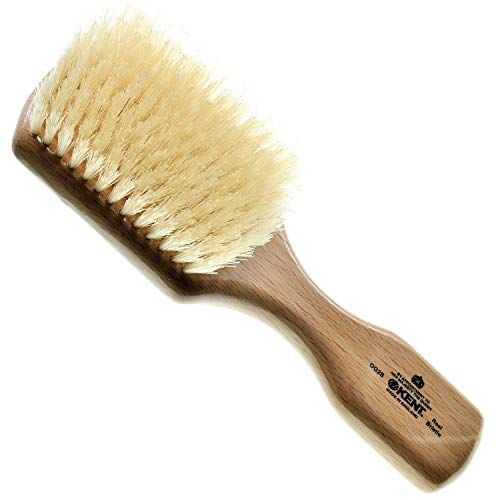 Kent OG2S Beechwood Natural Boar Bristle Brush - Hair, Facial, and Beard Grooming Tool for Exfoliation, Straightening, and Skin Care