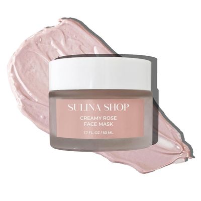 Sulina Shop Rose Facial Mask -Spa Facial Mask for Hydration, Smooths &amp; Brightening -Spa Facial Mask for Dark Spots, Dull Skin, Skincare Facial Mask for Controlling Oil and Refining Pores, Made in USA