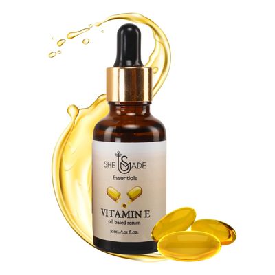 SHE MADE Vitamin E Liquid Oil Based Women Face Serum 30ml/1.01 Fl Oz - 99% Pure &amp; Natural Facial Skincare - Moisturizing, Nourishing &amp; Hydratingfor Brightening Skin