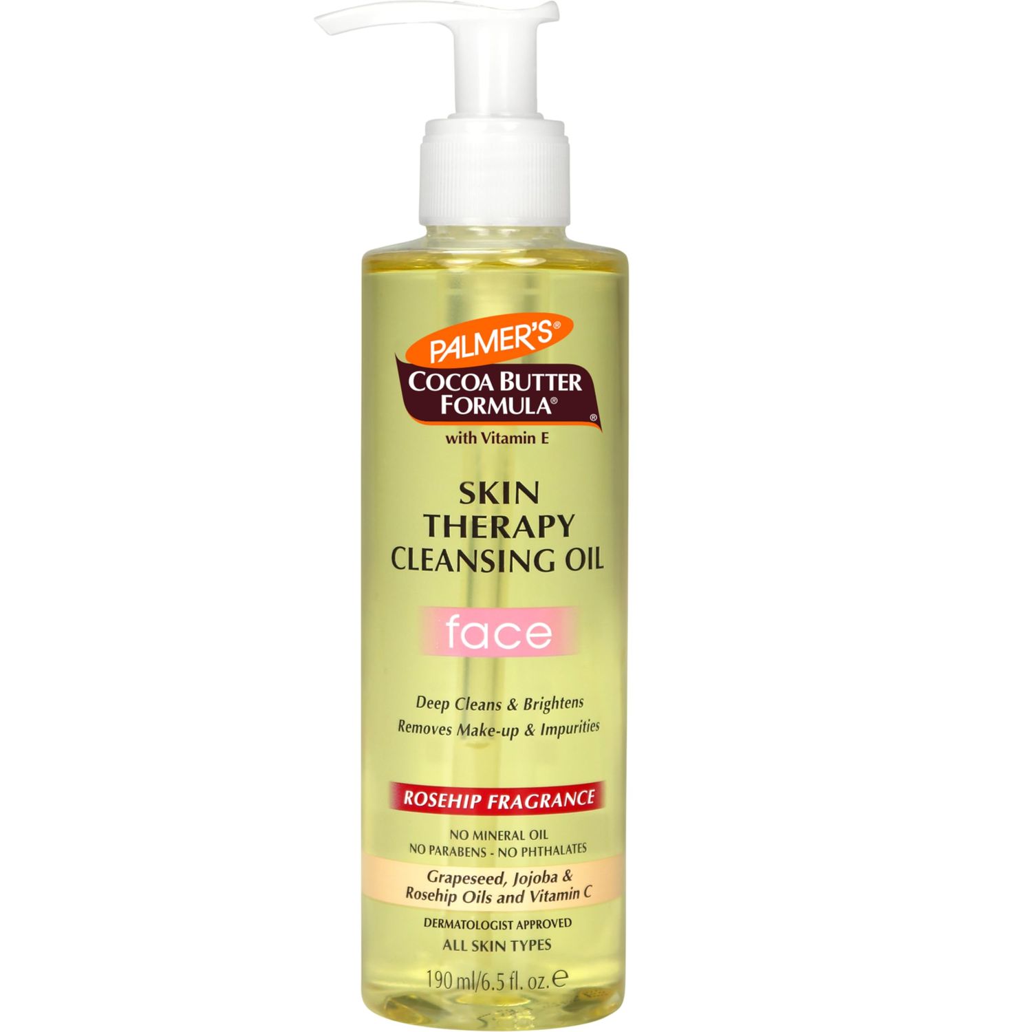 Palmer&#39;s Cocoa Butter Formula Skin Therapy Cleansing Oil for Face, Rosehip Fragrance, 6.5 Ounces (Pack of 6)