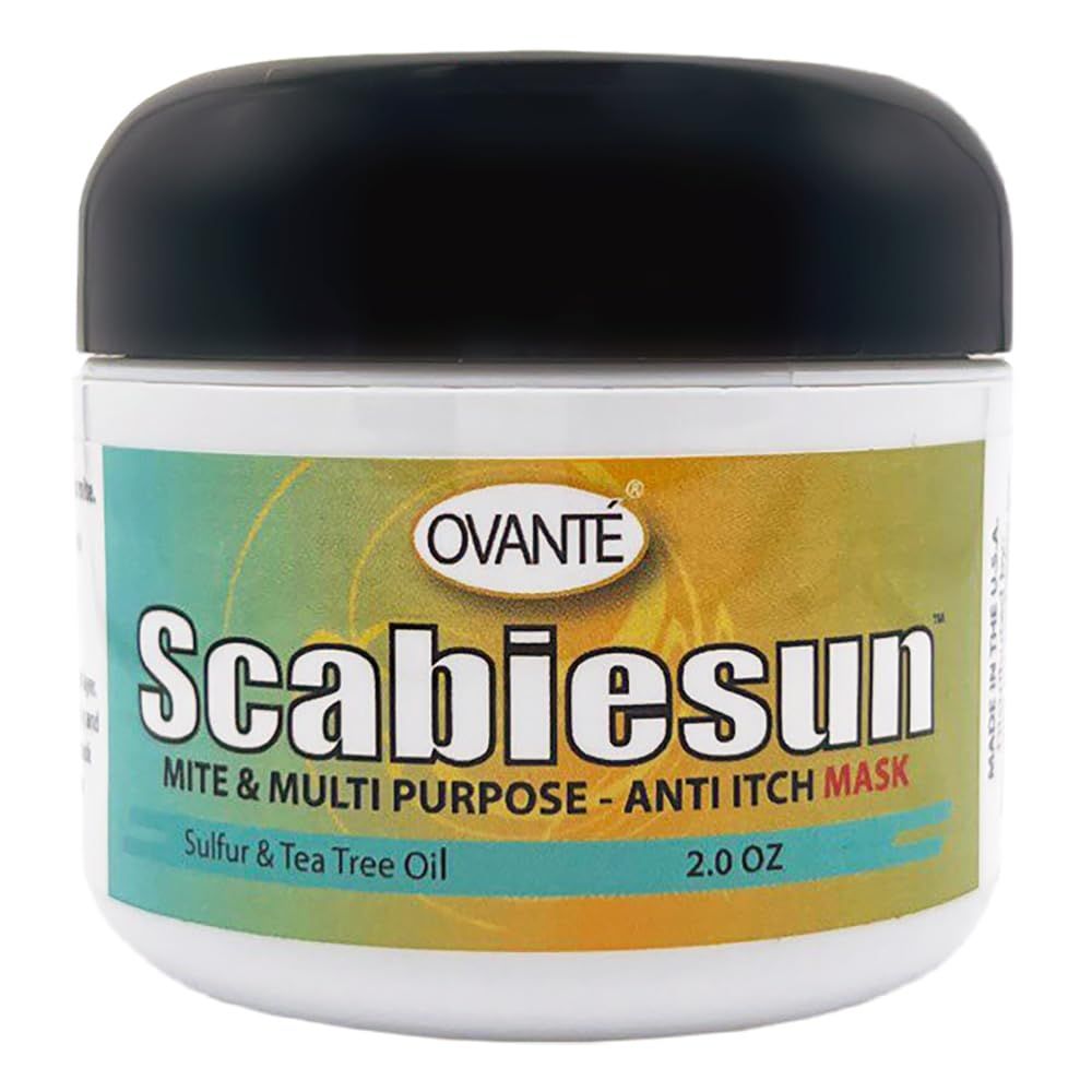 OVANTE Scabiesun Multipurpose Face and Body Mask for Skin Itching, Rushes, Redness, Irritation. Soothing &amp; Healing Ointment in 2 oz JAR.