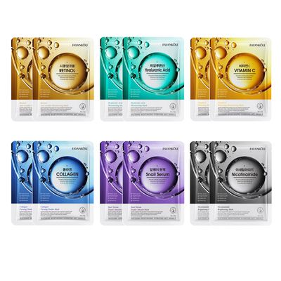 RINIUIN Vitamin C Collagen Firming Facial Sheet Mask, 12PCS Nicotinamide Korean Skin Care Hyaluronic Acid Face Mask, Hydrating &amp; Nourishing Natural ingredients Essence for All Skin Types