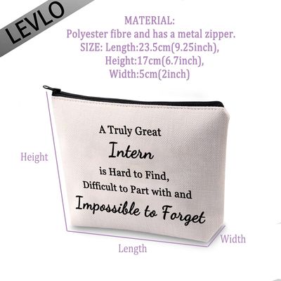 LEVLO Best Coworker Leaving Gifts Daycare Provider/Key Worker/Essential Worker/Director/Intern Makeup Bags Retirement Gifts (Intern)