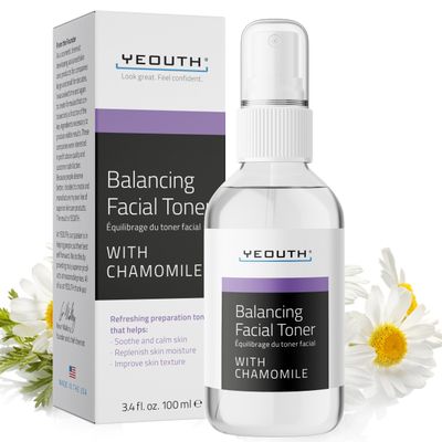 YEOUTH Toner for Face Spray with Chamomile, Hydrating Toner, Refreshing Facial Toner, Face Toner for Women, Face Toner for Men, Skin Toner 3.4 Oz