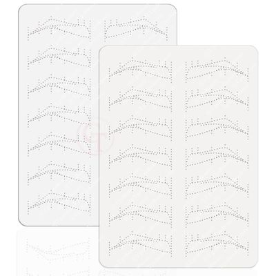 TgoBeauty 7 Pairs Brow Shapes Double Sided Design Eyebrow Spine 6 Nano stroke practice skin Silicone Practice Pad for Permanent Makeup Training (White Skins-4pcs)