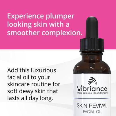 Vibriance Skin Revival Facial Oil - Made in USA, Natural Ingredients - Face Hydrating for Sensitive and Dry Types, with Vitamin E, Sea Buckthorn, Camellia, Squalane - Vegan, Paraben-Free