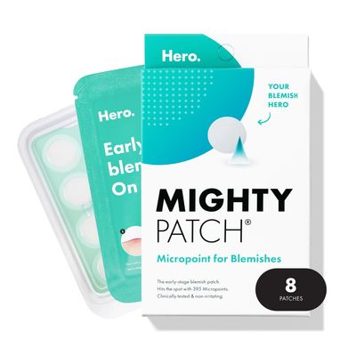 Mighty Patch Micropoint for Blemishes from Hero Cosmetics - Hydrocolloid Acne Spot Treatment Patch for Early Stage Zits and Hidden Pimples, 395 Micropoints (8 Patches)