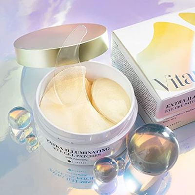 KSECRET Extra Illuminating Eye Gel Patches, 102g/3.45oz. 60pcs (15 full pairs) with VITAMIN C | Korean Skincare | Under Eye Masks for Pigmentation Revoval, Anti-Wrinkles, and Dark Circles