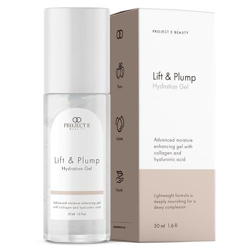 Project E Beauty Lift &amp; Plump Hydration Gel 24-Hour Hydration | Anti-Aging Brightening Treatment | Hydrating &amp; Moisturizing Facial Skincare | Anti-Wrinkle | For Dry or Rough Skin | 50ml