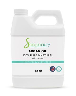 Soapeauty Cold Pressed Refined ARGAN Oil | 100% Natural &amp; Pure | Carrier for Essential Oils, Argan Oil for Skin, Argan Oil for Hair Growth &amp; Moisturizer | 32 fl oz