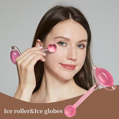 YAYU Ice Globes for Facials,Tighten Skin, Reduce Puffiness and Headaches, Enhance Circulation and Complexion (pink)