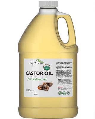 Premium Organic Castor Oil - (64 fl. oz.) 100% Pure and Hexane-Free Cold-Pressed Beauty &amp; Skincare Serum - Eyelash &amp; Eyebrow Hair Growth Enhancer