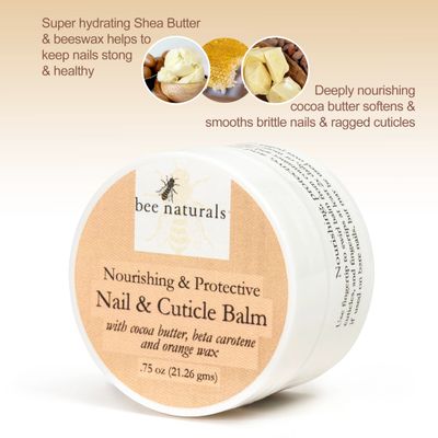Nail & Cuticle Balm - Cocoa Butter & Beta Carotene Blend for Strong, Smooth Nails - luscious natural tangerine fragance Shea Butter & Beeswax Cruelty-Free Nail Care