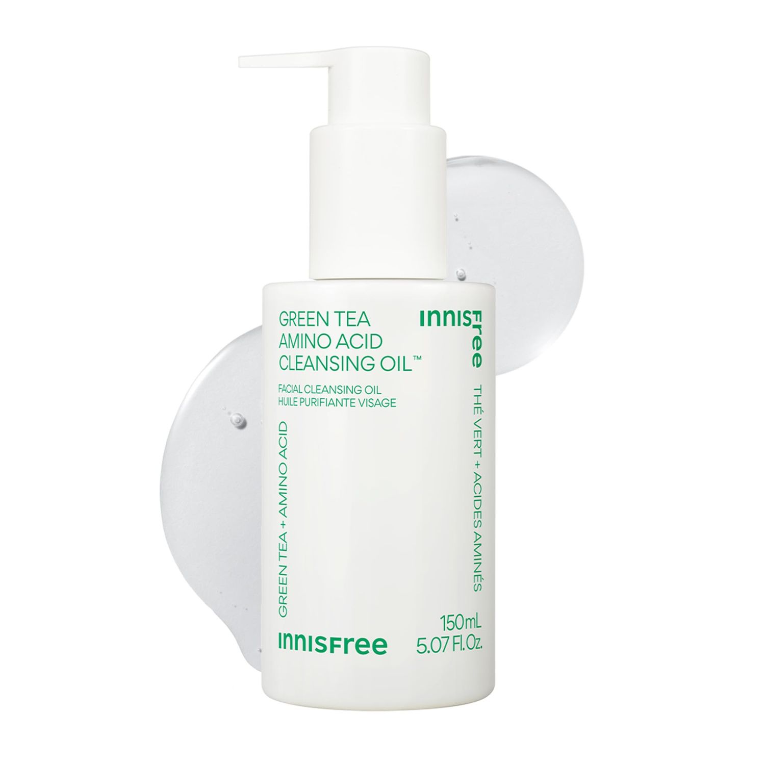 innisfree Green Tea Amino Acid Cleansing Oil, Hydrating Korean Face Wash with Jojoba Oil for Removing Makeup and Sunscreen