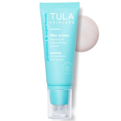 TULA Skin Care Face Filter Blurring and Moisturizing Primer - Sunrise, Evens the Appearance of Skin Tone &amp; Redness, Hydrates &amp; Improves Makeup Wear, 1fl oz