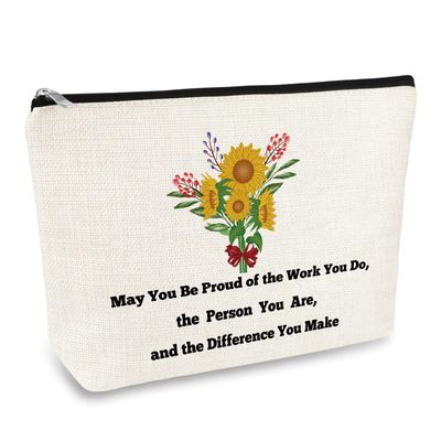 Social Worker Appreciation Gifts Makeup Cosmetic Bag for Women Volunteer Gifts Coworker Employee Leaving Going Away Farewell Gifts Inspirational Gifts for Mom Nurse Teacher Grandma Retirement Gifts