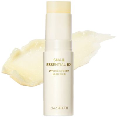 THESAEM Snail Essential EX Wrinkle Solution Multi-Purpose Balm Stick - Anti Aging &amp; Moisturizing - Face &amp; Eye Treatment - With Snail Collagen &amp; Honey for Moist Glow, 0.4oz.