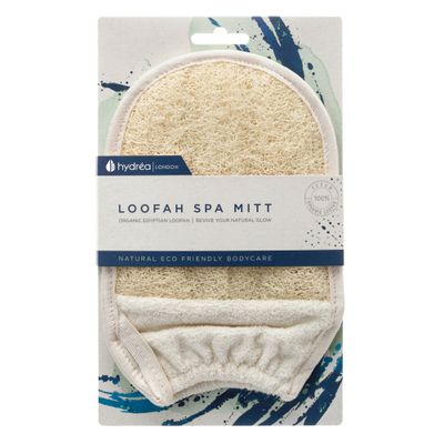 Hydrea London Exfoliating Glove - Organic Egyptian Shower Loofah &amp; Dual-Sided Face Mitt Exfoliator - Body Scrubber for Men &amp; Women, Dead Skin Cell Remover, &amp; Bath Scrub for Deep Exfoliation &amp; Detox