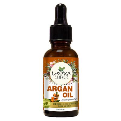 Luxura Sciences Organic Moroccan Argan Oil | Essential Oil for Hair, Face &amp; Body | Natural DIY Beauty Recipes | Undiluted &amp; Unfiltered | 0.51 Fl Oz/15ml