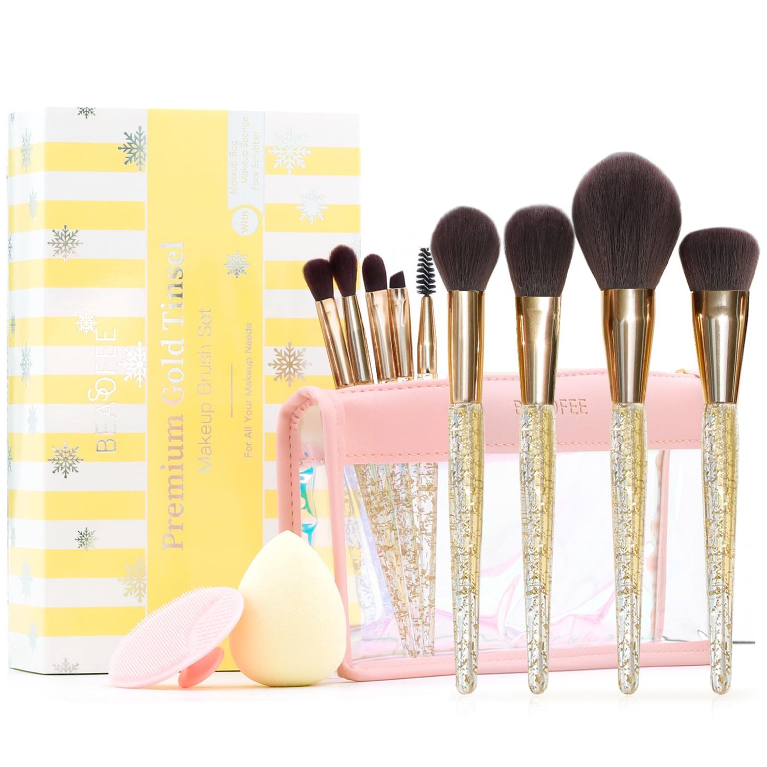 Makeup Brush Set 12 Pcs Foundation Brush Premium Synthetic Powder Concealers contour Eye Shadows Blush Makeup Brushes with Pink Case