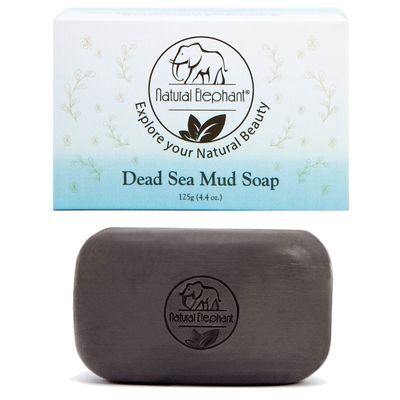 Natural Elephant Dead Sea Mud Soap 4.4 oz (125 g) - Premium All-Natural Face and Body Cleanser with Mineral-Rich Dead Sea Mud for Refreshing and Rejuvenating Skincare (2 units - 4.4 oz bars)