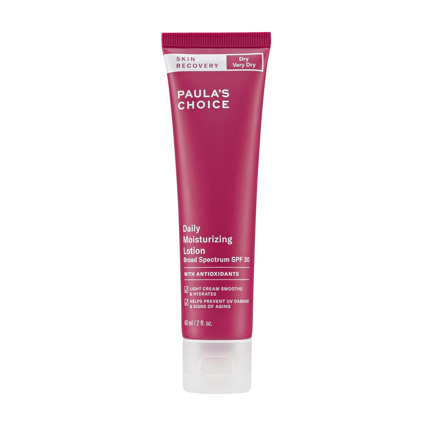 Paula&#39;s Choice SKIN RECOVERY Daily Moisturizing Lotion SPF 30 Mineral Sunscreen, 2 Ounce Bottle Moisturizing Sunscreen for Dry and Sensitive Facial Skin