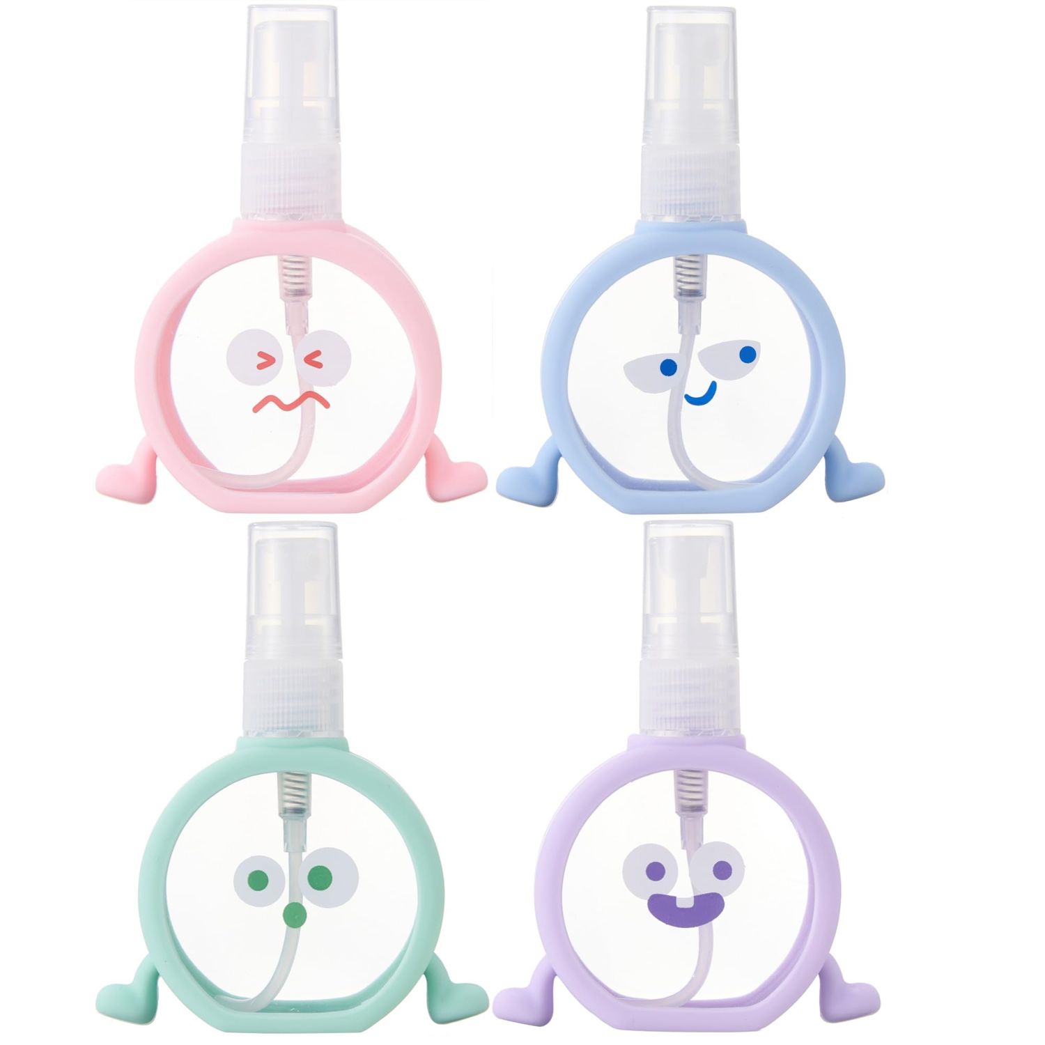 Travel Spray Bottle 55 ml / 1.85 oz, 4 Pack Empty Fine Mist Plastic Mini Travel Bottle Set, Reusable Small Refillable Liquid Containers for Perfume, Alcohol, Water, Toners, Misting &amp; Skin Care
