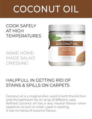 velona Coconut Oil 92 Degree 16 fl oz | 100% Pure and Natural Carrier Oil | in jar | Refined, Cold pressed | Skin, Face, Body, Hair Care | Use Today - Enjoy Results